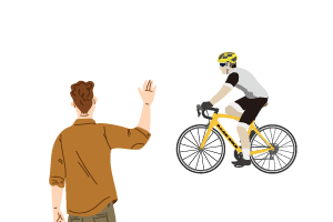當您經過騎單車的人時，請跟他們說聲「你好！」或 「祝你好運！」